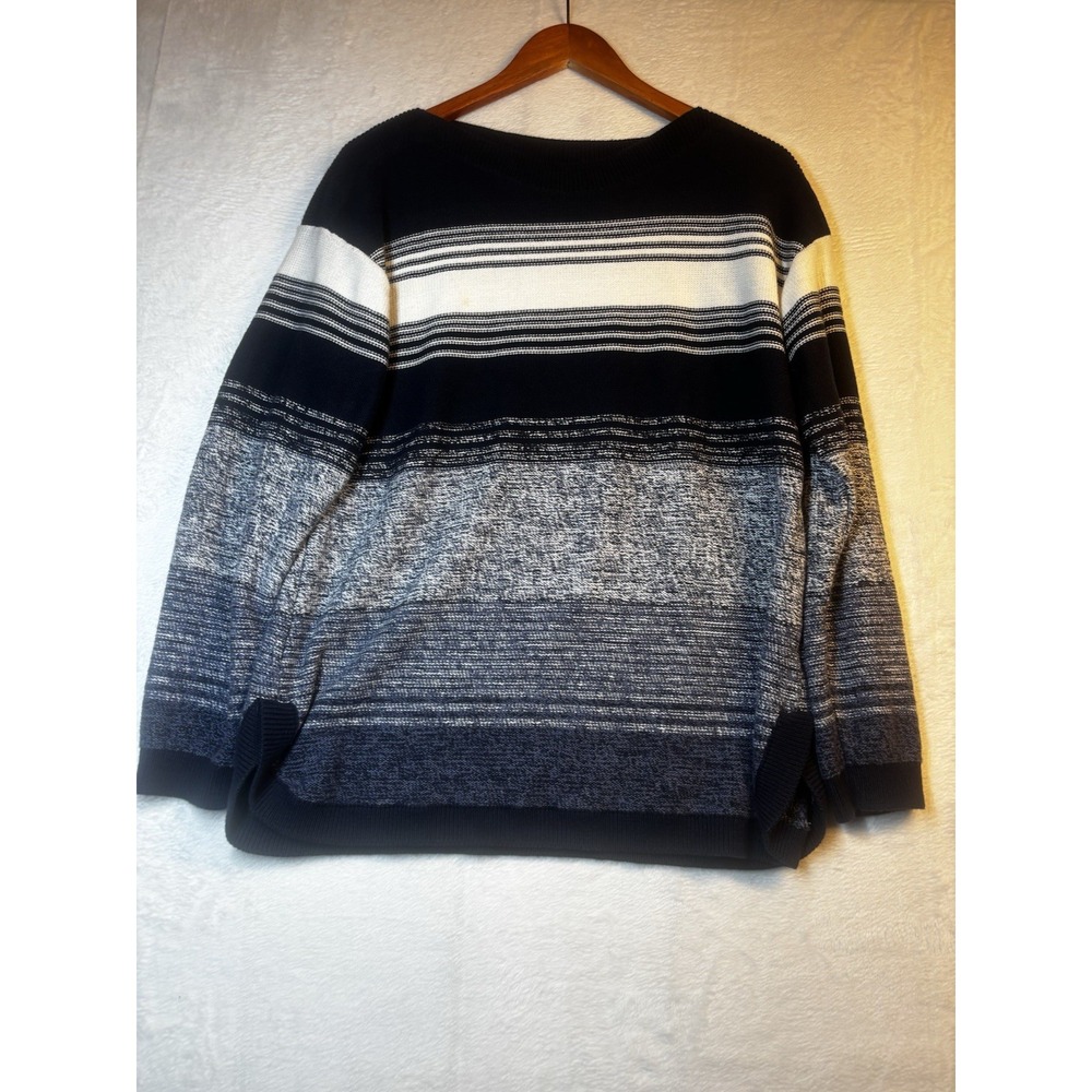 Tommy Hilfiger Sweater Women's XL Blue White‎ Striped Long Sleeve